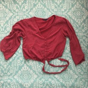 Long sleeve crop top blouse